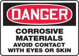 CORROSIVE MATERIALS AVOID CONTACT WITH EYES OR SKIN