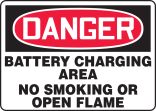 BATTERY CHARGING AREA NO SMOKING OR OPEN FLAME