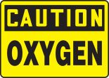 Safety Sign, Header: CAUTION, Legend: OXYGEN