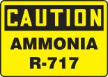 OSHA Caution Chemical Identification Sign: Ammonia R-717
