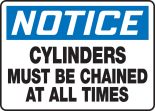 CYLINDERS MUST BE CHAINED AT ALL TIMES