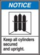KEEP ALL CYLINDERS SECURED UPRIGHT (W/GRAPHIC)