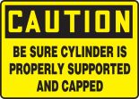 BE SURE CYLINDER IS PROPERLY SUPPORTED AND CAPPED