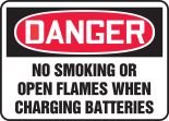 NO SMOKING OR OPEN FLAMES WHEN CHARGING BATTERIES