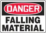 Safety Sign, Header: DANGER, Legend: DANGER FALLING MATERIAL