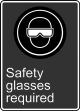 Safety Sign, Legend: SAFETY GLASSES REQUIRED (LUNETTES DE SÉCURITÉ OBLIGATOIRES)