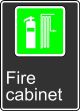 Safety Sign, Legend: FIRE CABINET (CABINET D'INCENDIE)