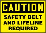 SAFETY BELT AND LIFELINE REQUIRED