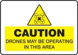 Drone Caution Safety Sign: Drones May Be Operating In This Area