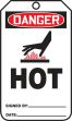 Safety Tag, Header: DANGER, Legend: HOT