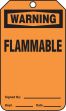 Safety Tag, Header: WARNING, Legend: FLAMMABLE