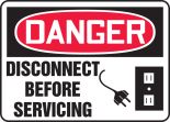 DISCONNECT BEFORE SERVICING (W/GRAPHIC)