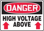HIGH VOLTAGE ABOVE (ARROW)