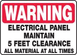 ELECTRICAL PANEL MAINTAIN 5 FEET CLEARANCE ALL MATERIAL AT ALL TIM