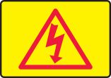 HIGH VOLTAGE SYMBOL <BR>(RED ON YELLOW)