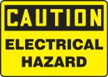 OSHA Caution Safet Signs: Electrical Hazard