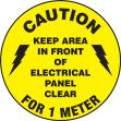 CAUTION KEEP AREA IN FRONT OF ELECTRICAL PANEL CLEAR FOR 1 METER