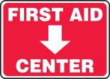 FIRST AID CENTER (DOWN ARROW)
