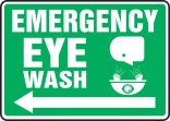 EMERGENCY EYE WASH (W/GRAPHIC) (ARROW LEFT)