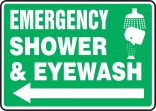 EMERGENCY SHOWER & EYE WASH (W/GRAPHIC) (ARROW LEFT)