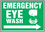 EMERGENCY EYE WASH (W/GRAPHIC) (ARROW RIGHT)