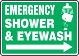 EMERGENCY SHOWER & EYE WASH (W/GRAPHIC) (ARROW RIGHT)