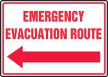 EMERGENCY EVACUATION ROUTE (ARROW LEFT)