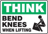 BEND KNEES WHEN LIFTING (W/GRAPHIC)