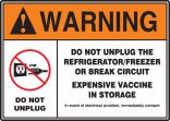 WRN DO NOT UNPLUG THE REFRIGERATOR/FREEZER OR BREAK CIRCUIT...