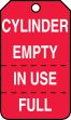 Safety Tag, Legend: CYLINDER EMPTY IN USE/FULL