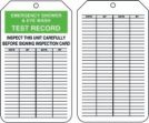 EMERGENCY SHOWER AND EYE WASH TEST RECORD