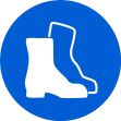 Safety Sign, Legend: WEAR FOOT PROTECTION