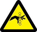 Safety Sign, Legend: (PINCH POINT HAZARD)