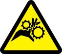 Safety Sign, Legend: (GEAR ENTANGLEMENT HAZARD)