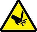 Safety Sign, Legend: (CUT OR SEVER HAZARD)