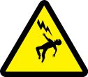 Safety Sign, Legend: (VOLTAGE DISCHARGE HAZARD)