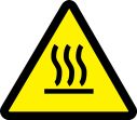 Safety Sign, Legend: (HEATED/HOT SURFACE HAZARD)