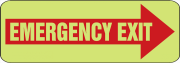 EMERGENCY EXIT (ARROW RIGHT) (GLOW)