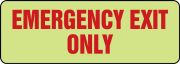 EMERGENCY EXIT ONLY (GLOW)