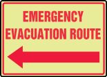 EMERGENCY EVACUATION ROUTE (ARROW LEFT)