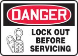 LOCK OUT BEFORE SERVICING (W/GRAPHIC)