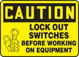 LOCKOUT SWITCHES BEFORE WORKING ON EQUIPMENT (W/GRAPHIC)