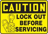 LOCK OUT BEFORE SERVICING (W/GRAPHIC)