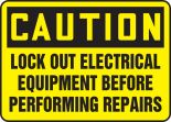 LOCK OUT ELECTRICAL EQUIPMENT BEFORE PERFORMING REPAIRS