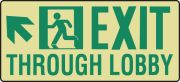 EXIT THROUGH LOBBY (W/GRAPHIC) ARROW DIAGONAL UP LEFT