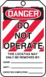 Safety Tag, Header: DANGER, Legend: DANGER DO NOT OPERATE