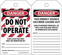 OSHA Danger Lockout Safety Tags: Do Not Operate