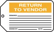 RETURN TO VENDOR