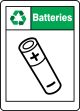 Safety Sign, Legend: BATTERIES