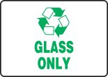 Safety Sign, Legend: GLASS ONLY
